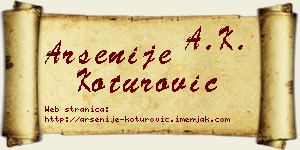 Arsenije Koturović vizit kartica